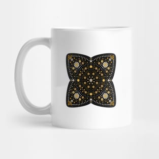 Square Pointed Mandala Yellow-Brown-White Mug